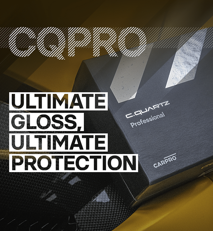 Carpro CQuartz Professional static image showing the box, bottle and highlighting what the product is